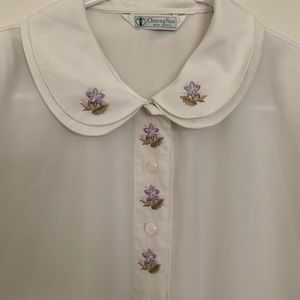 3 Set of 80’s Vintage White Button down Blouses